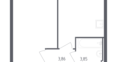 1-к. квартира, 34&nbsp;м²
