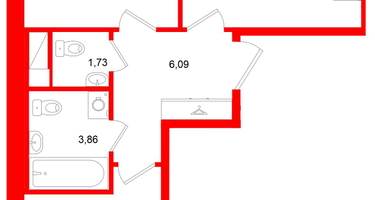 2-к. квартира, 51&nbsp;м²