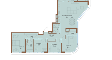 5-к. квартира, 162&nbsp;м²