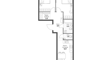 2-к. квартира, 65&nbsp;м²