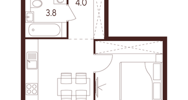 1-к. квартира, 32 м²