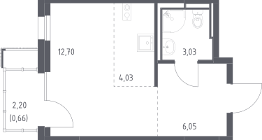 Студия, 26&nbsp;м²