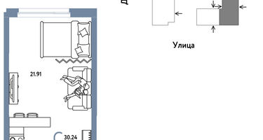 Студия, 30&nbsp;м²