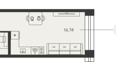 Студия, 25&nbsp;м²