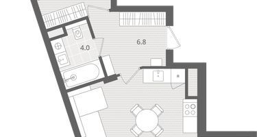 1-к. квартира, 51&nbsp;м²