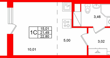 Студия, 21&nbsp;м²