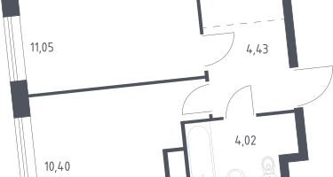 1-к. квартира, 32&nbsp;м²