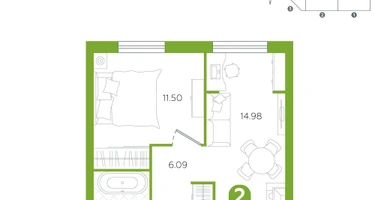 2-к. квартира, 37&nbsp;м²