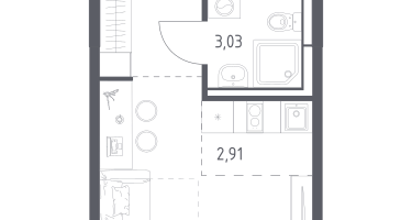 Студия, 22&nbsp;м²