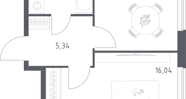 1-к. квартира, 37&nbsp;м²
