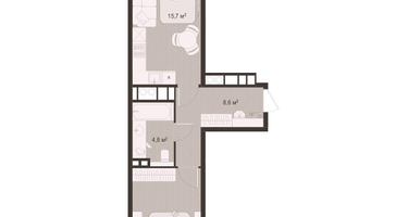 1-к. квартира, 48&nbsp;м²