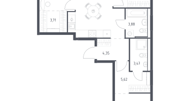 3-к. квартира, 74&nbsp;м²