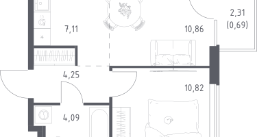 Студия, 37&nbsp;м²