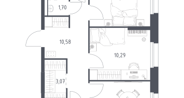 2-к. квартира, 56&nbsp;м²