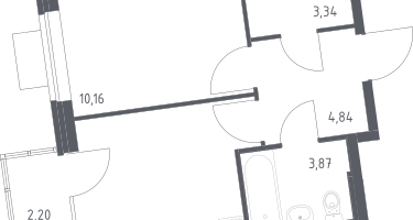 1-к. квартира, 33&nbsp;м²