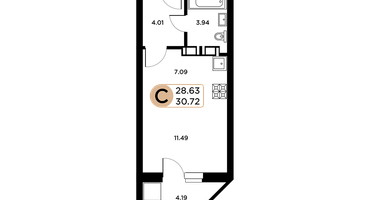 Студия, 28&nbsp;м²