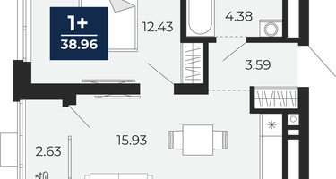1-к. квартира, 36 м²