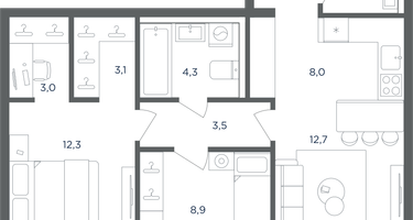 3-к. квартира, 62&nbsp;м²