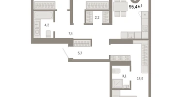3-к. квартира, 95&nbsp;м²