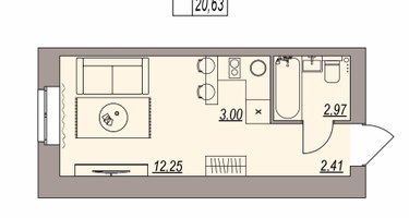 Студия, 20&nbsp;м²