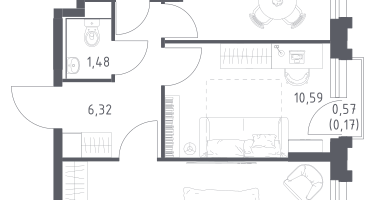 2-к. квартира, 50&nbsp;м²