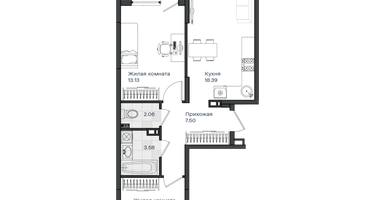 2-к. квартира, 63 м²