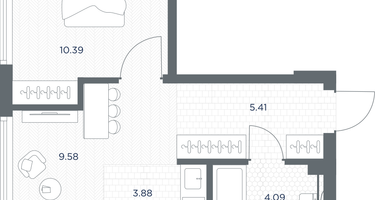 1-к. квартира, 33 м²