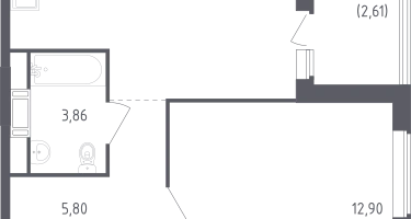 1-к. квартира, 40&nbsp;м²