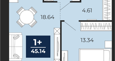 1-к. квартира, 41&nbsp;м²