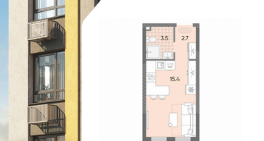 Студия, 21&nbsp;м²