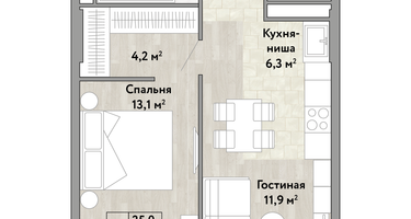 Студия, 47&nbsp;м²