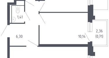 2-к. квартира, 50&nbsp;м²