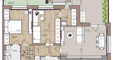 2-к. квартира, 106&nbsp;м²