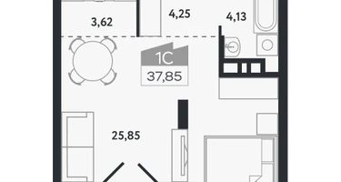 Студия, 37 м²
