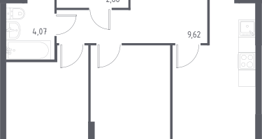 2-к. квартира, 54&nbsp;м²