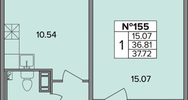 1-к. квартира, 37&nbsp;м²