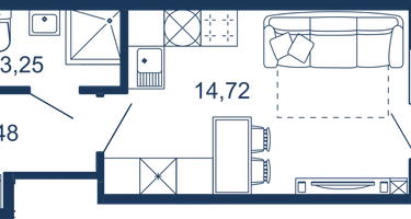 Студия, 23 м²