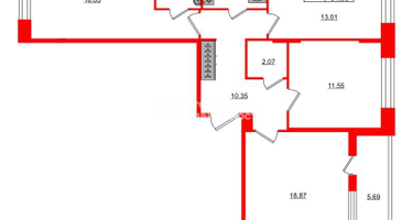 3-к. квартира, 79&nbsp;м²