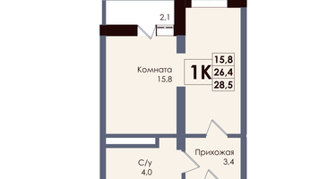 Студия, 27 м²