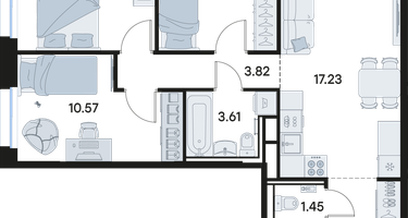 3-к. квартира, 65&nbsp;м²