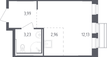 Студия, 22&nbsp;м²
