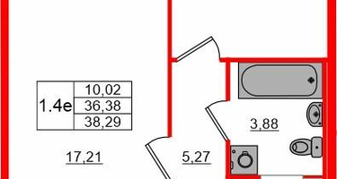 1-к. квартира, 36&nbsp;м²