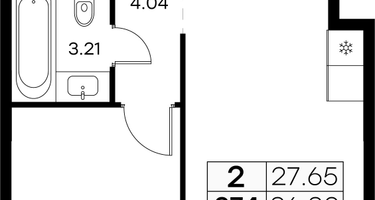 1-к. квартира, 36 м²