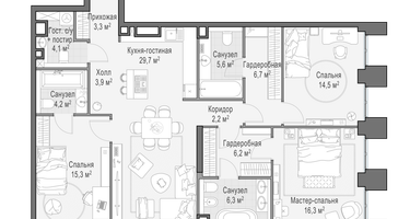 3-комнатная квартира, 119&nbsp;м²