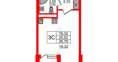 Студия, 25&nbsp;м²