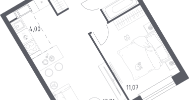 Студия, 37&nbsp;м²