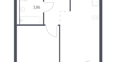 1-к. квартира, 34&nbsp;м²