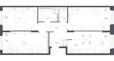 Студия, 78&nbsp;м²