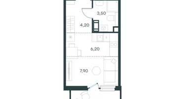 Студия, 24 м²