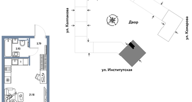 Студия, 28&nbsp;м²